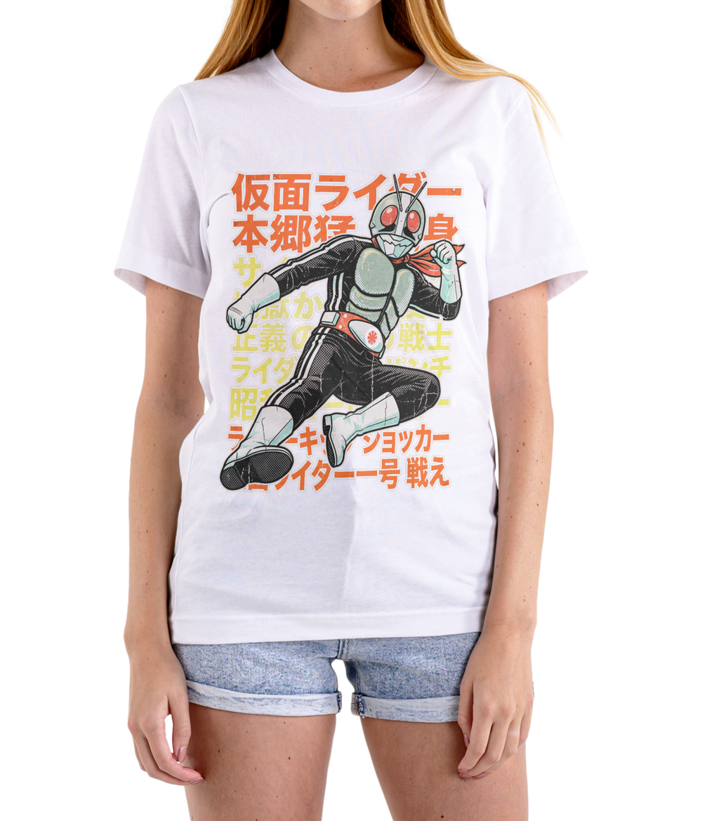 Kamen Rider Vintage Japanese Action Hero Graphic Tee - Retro Streetwear